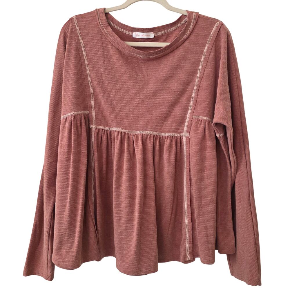 Ces Femme Long-Sleeve Babydoll Blouse size Large
